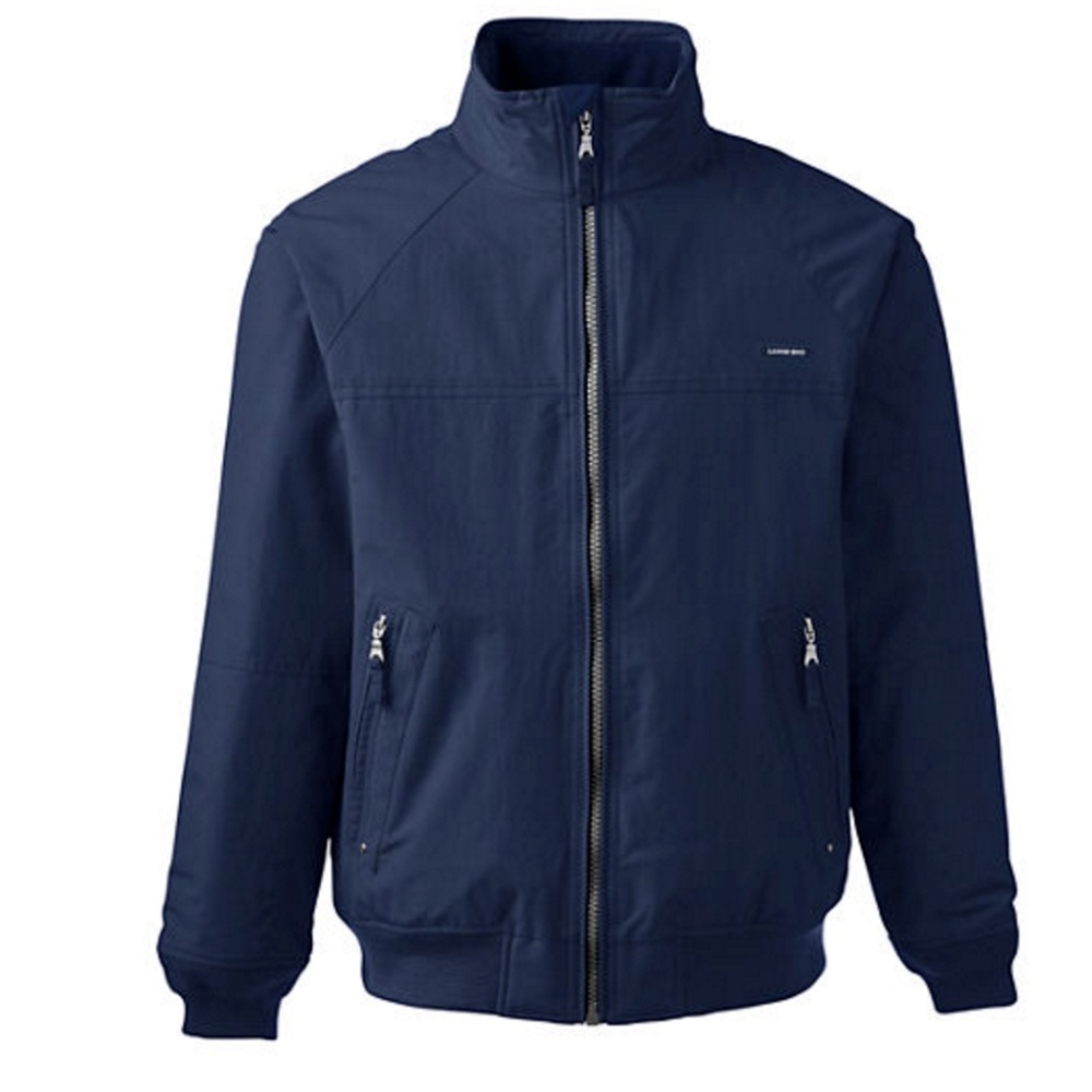 Mens Coat Landsend Squall Jacket Navy Blue Size L,